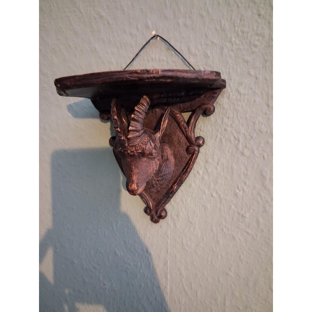 Black Forest Stags Vase Holders and Shelf, 1920s, Set of 3 For Sale - Image 4 of 9