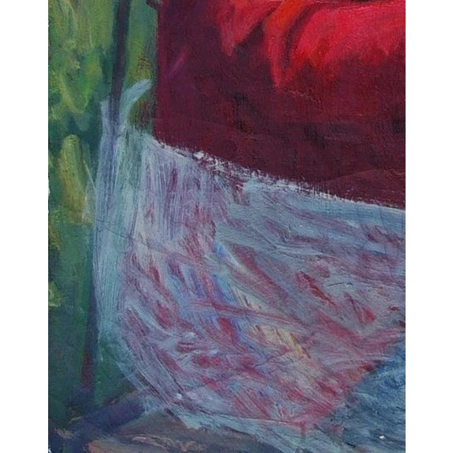 1970s Oil Painting: Portrait of a Girl, Ukrainian Art (1973) 50-39 For Sale - Image 5 of 6
