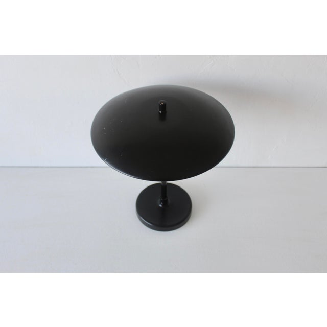 Black 1970s Louis Paulsen Style Mid-Century Flying Saucer Desk Lamp For Sale - Image 8 of 11