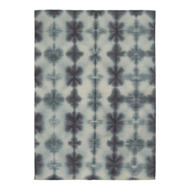 Rug & Kilim’s Indian Dhurrie Rug in Cream, Gray and Black Geometric Patterns For Sale