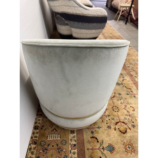 2010s Sophisticated Barrel Back Swivel Chair For Sale - Image 5 of 12