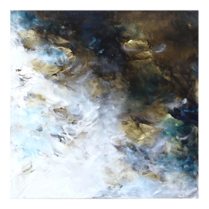 Out in the Dark - Abstract Serene Cool Tone Textural Acrylic Canvas Painting Original Artwork by Ve Boisvert
