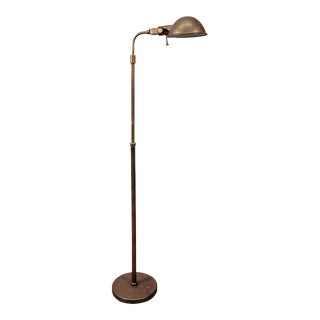 Ralph Lauren Patinated Brass Adjustable Pharmacy Floor Lamp For Sale