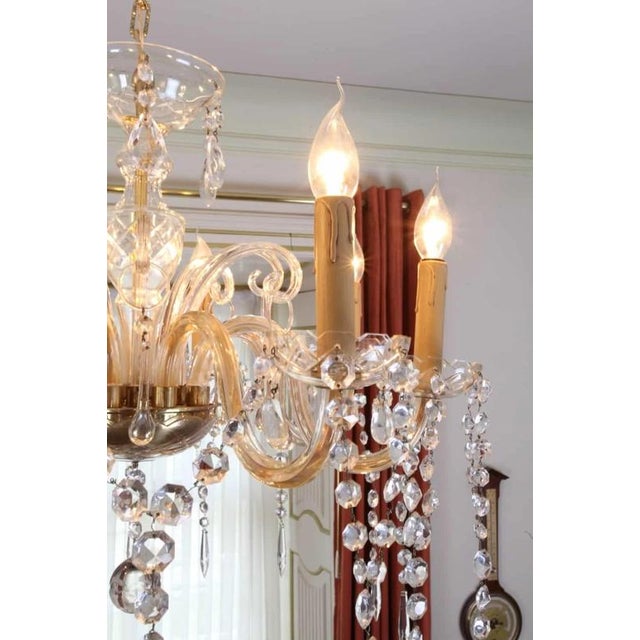 Crystal 8-Arm Chandelier with Trimmings For Sale - Image 3 of 5