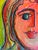 Juan Navarette "Woman With Red Hair" Abstract Painting on Canvas For Sale - Image 4 of 7