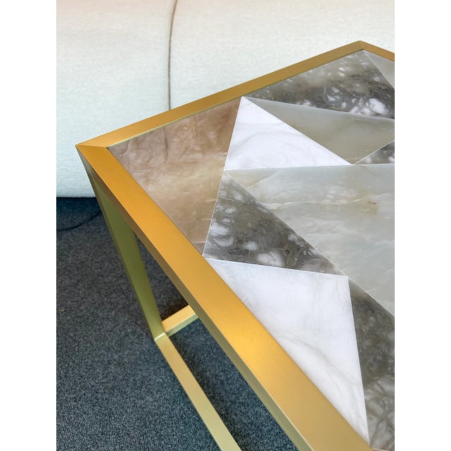 Gold Antonio Cagianelli Contemporary Brass Cube Tables - a Pair For Sale - Image 8 of 13