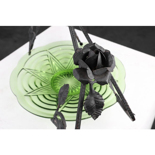 1920s Art Deco Glass and Metal Fruit Bowl, France, 1920s For Sale - Image 5 of 12