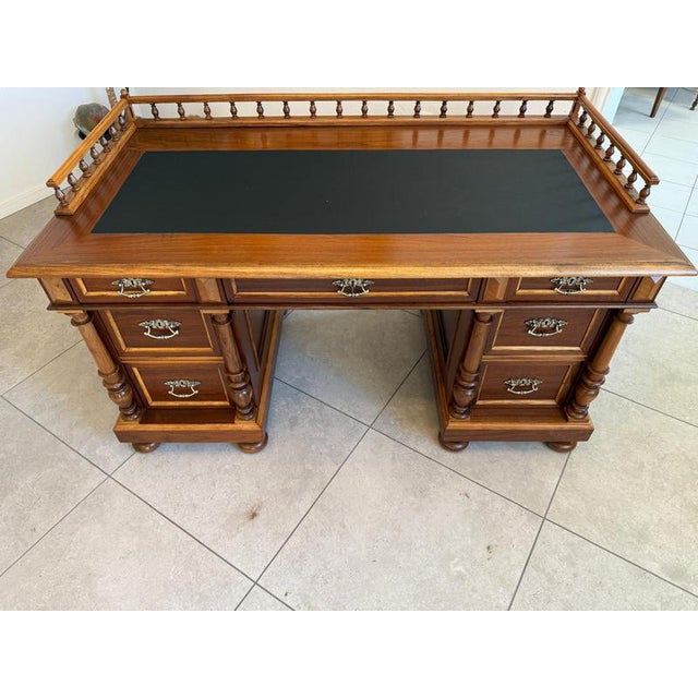 Gründerzeit Column Desk in Oak and Walnut For Sale - Image 13 of 14
