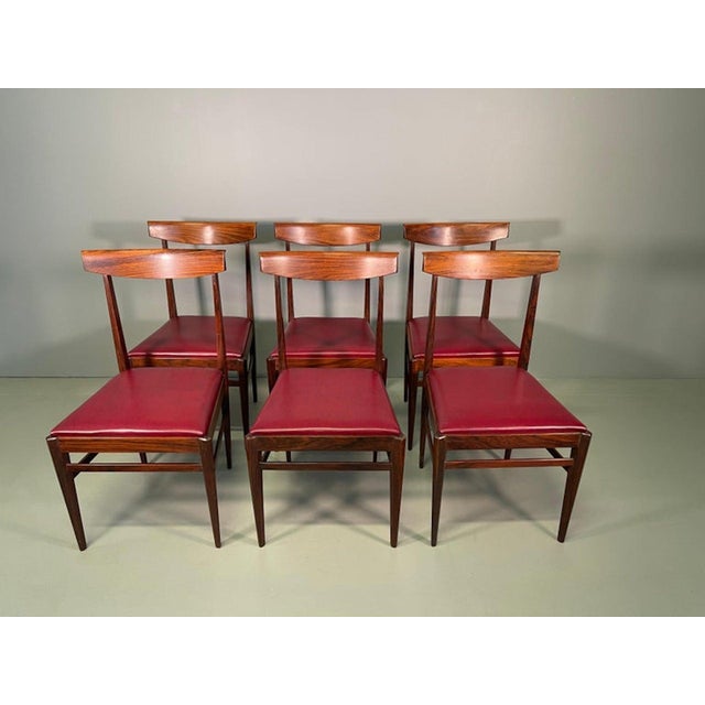 Brown Walnut Chairs from Vittorio Dassi Lissone, 1950, Set of 6 For Sale - Image 8 of 15