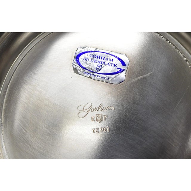 Silver Vintage Mid Century Modern Gorham Yc781 Modern Silver Plated 9" Fruit Bowl For Sale - Image 8 of 9