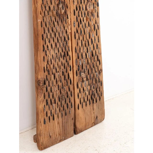 Brown Primitive Wood and Stone Wheat Thresher For Sale - Image 8 of 12