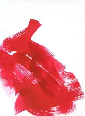 Abstract "The Red Cloth 83" Original Artwork by Bettina Mauel