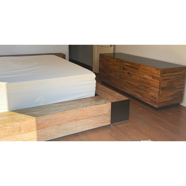 Modern Environment Furniture Beam Bed Queen Size For Sale - Image 3 of 5