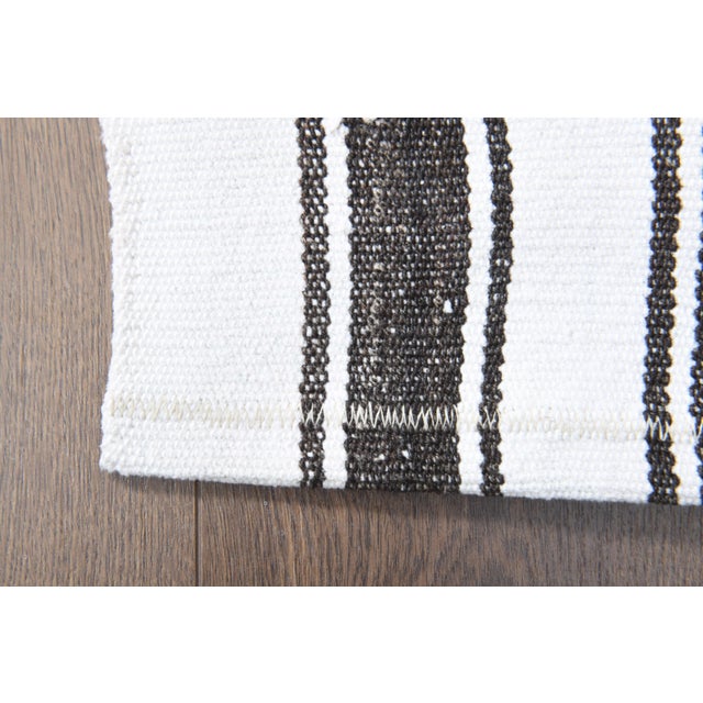 1970s 1970s Vintage Handmade Wool Cotton Turkish White Runner Rug For Sale - Image 5 of 11