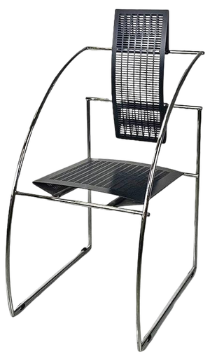 Italian Postmodern Quinta 605 Chair in Metal attributed to Mario Botta for Alias, 1980s