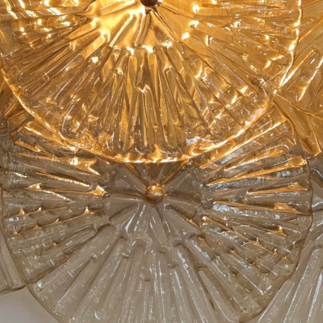 Large Amber Murano Glass Discs Ceiling Light, 1960s For Sale - Image 4 of 5
