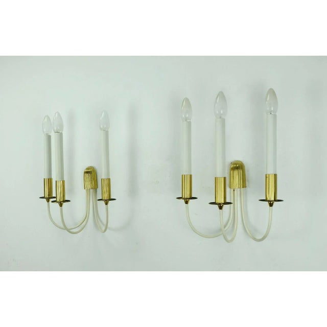 Mid-Century Brass and Metal Cinema Wall Lamp For Sale - Image 4 of 10