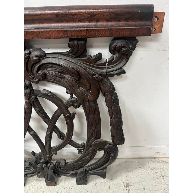 Monogrammed Carved Oak Architectural Element, 18th Century For Sale - Image 4 of 12