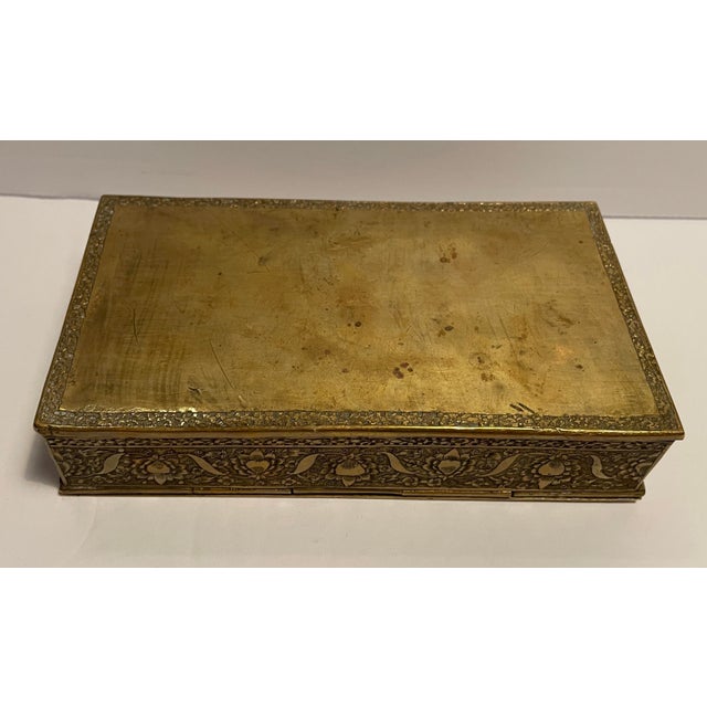 Metal 1920s Middle Eastern Hunting Scene Brass Box For Sale - Image 7 of 7