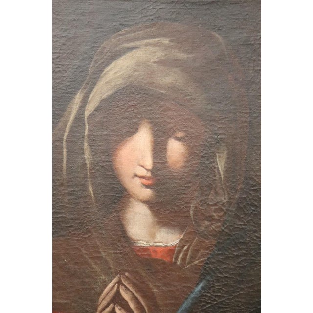 Italian School Artist, Madonna in Prayer, Oil on Canvas, Framed For Sale - Image 6 of 7