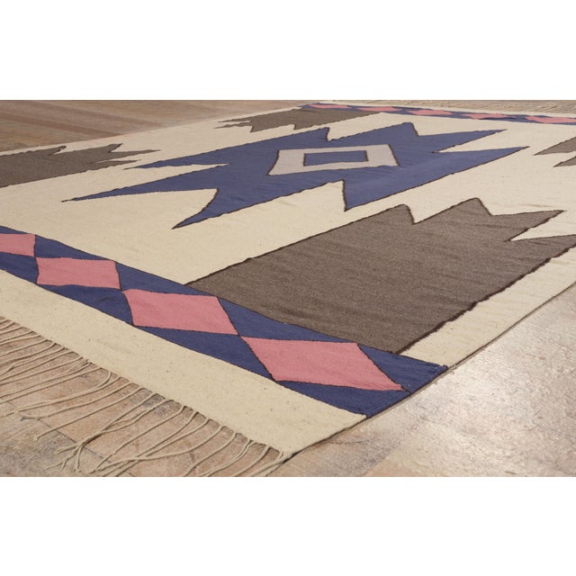 Ivory Vintage Indian Dhurrie Rug, 09'02 X 12'01 For Sale - Image 8 of 10