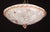 Gorgeous pink Murano ceiling light with embossed multicolored glass shades. The ceiling light is composed of two glass...