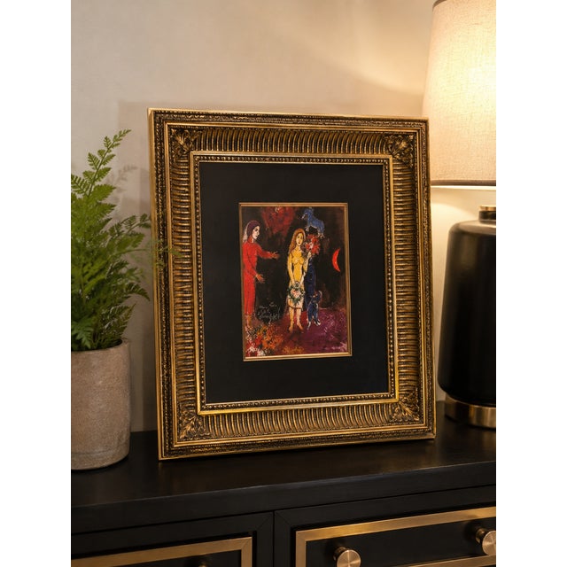 Late 20th Century Framed Marc Chagall “Daphnis Et Chloé – L’Echo” Autographed Art Print With Gilt Frame For Sale - Image 11 of 11