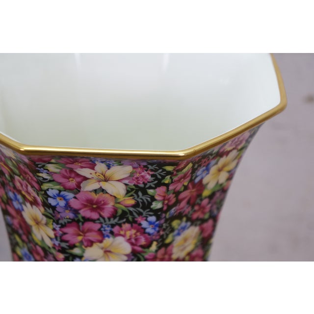 Royal Winton Grimwades England Florence Chintz Floral All Over Vase Urn 12" For Sale - Image 4 of 11