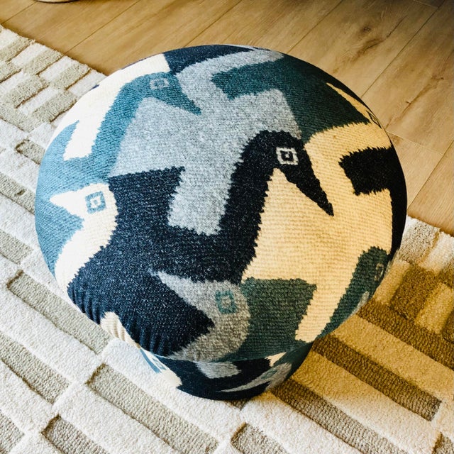 Mushroom Ottoman in Lagoon Birds For Sale In San Francisco - Image 6 of 9