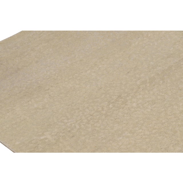 Contemporary Rug & Kilim’s Oversized Contemporary Textural Solid Rug in Beige Tones - 13x16 For Sale - Image 3 of 8