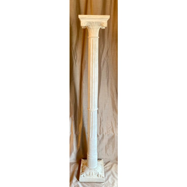 1900 - 1909 Edwardian Hand Carved Marble Pedestals For Sale - Image 5 of 6