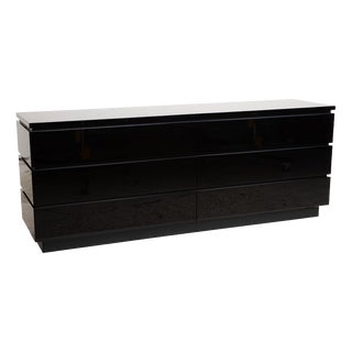 Cube Sideboard with Drawers in Black High Gloss Wood from Interlübke For Sale