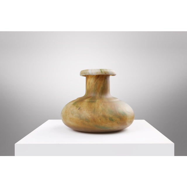 Goldenrod Art Nouveau Pâte de Verre Vase, France, 1920s For Sale - Image 8 of 9