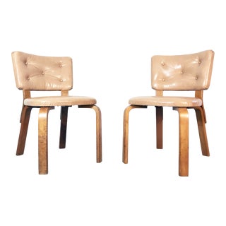 Early Alvar Aalto Model 62 Upholstered Chairs - a Pair For Sale
