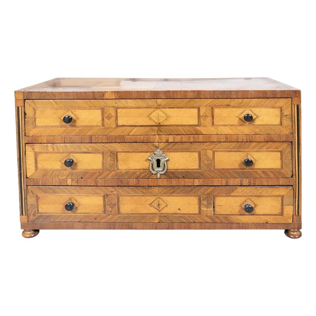 Austrian Tulipwood Miniature Chest of Drawers For Sale