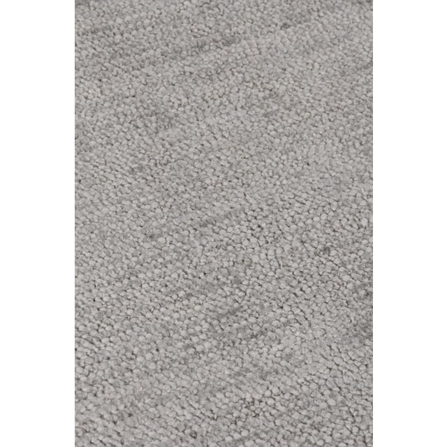 Transitional Lincoln Hand loom Bamboo/Silk Silver Rug-12'x15' For Sale - Image 3 of 7