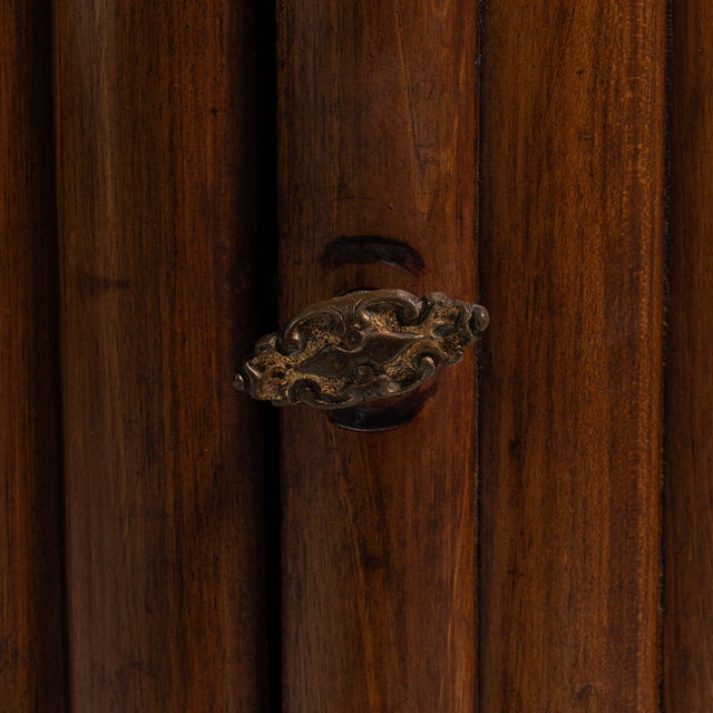 Neoclassical Early 19th Century France Rich Walnut Brown Fluted Walnut Pedestal Cabinet For Sale - Image 3 of 11