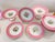 Antique French Pink Old Paris Porcelain hand-painted dessert set with 12 plates and 5 assorted tazzas, porcelain with gilt accents - 17 pcs For Sale - Image 18 of 18