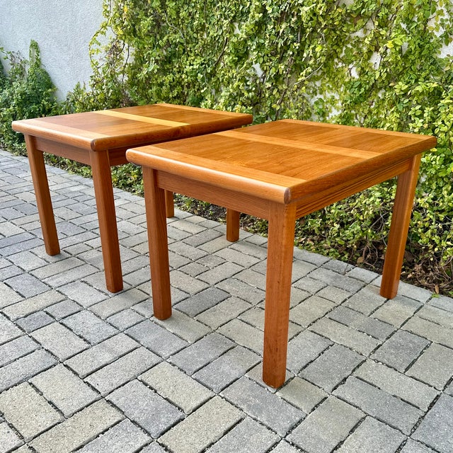 1980s Refinished Danish Modern Teak Side / End Tables by Abj - a Pair For Sale In Los Angeles - Image 6 of 10