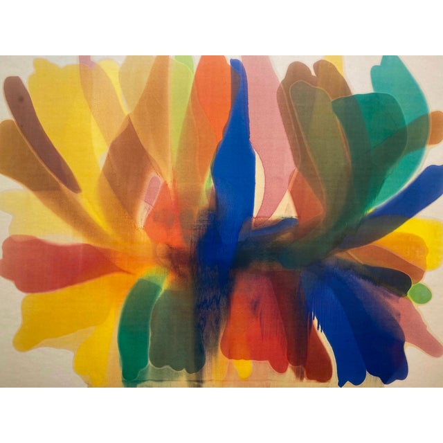 Yellow Morris Louis Vintage 1992 Lithograph Print Mid Century Modernist Framed Abstract Expressionist Museum Poster " Point of Tranquility " 1959 For Sale - Image 8 of 14