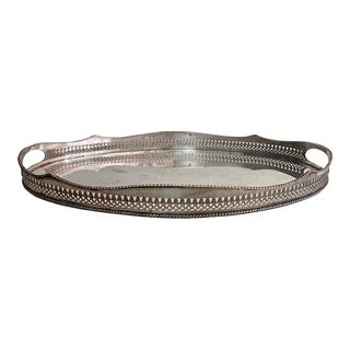 Vintage Silverplate on Copper Gallery Tray For Sale