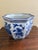 Blue Pair of Blue & White Chinoiserie Porcelain Planters With Scalloped Form For Sale - Image 8 of 9