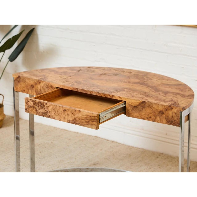 1970's Half Moon Vintage Desk For Sale - Image 4 of 9