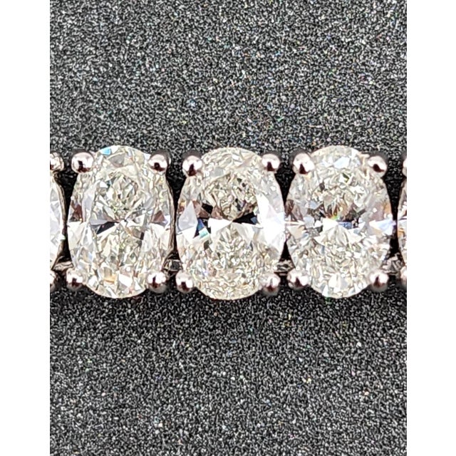 Early 21st Century 28.06 Ct Oval Diamond Tennis Necklace For Sale - Image 5 of 9
