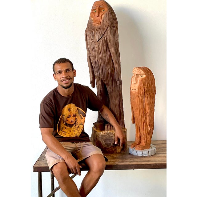 Vintage Hand Carved Figure For Sale In West Palm - Image 6 of 12