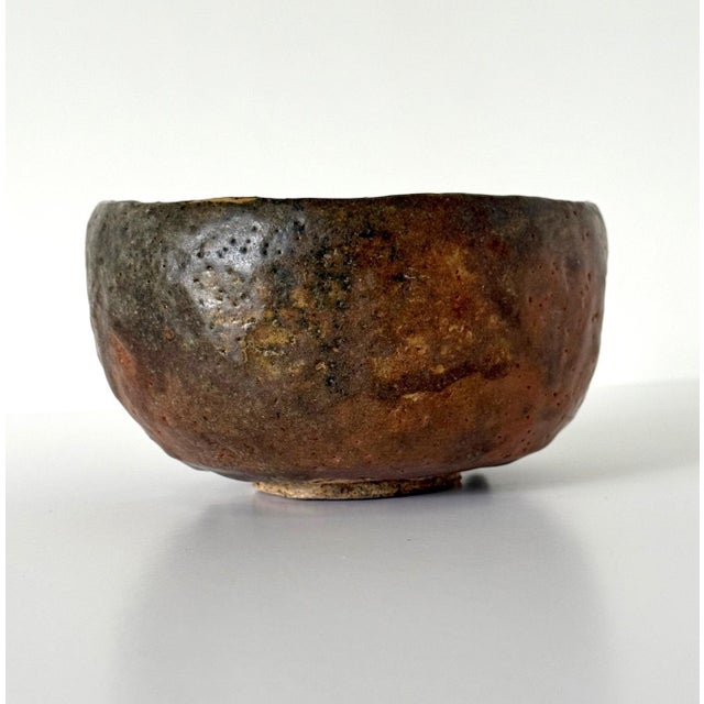 Brown Japanese Chawan Tea Bowl by Tannyu 10th Raku Edo Period For Sale - Image 8 of 15
