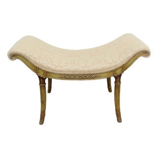 French Shabby Chic Painted Vanity Bedroom Bench Stool 6253 For Sale