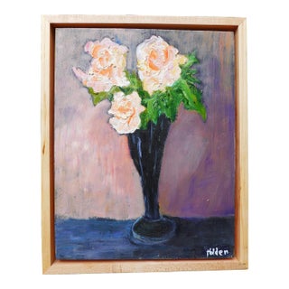 "French Flowers in a Vase" Contemporary Oil Painting For Sale