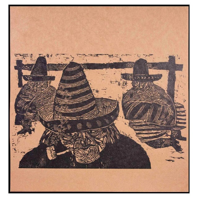 Mexican, Original Woodcut Print, Early 20th-Century For Sale