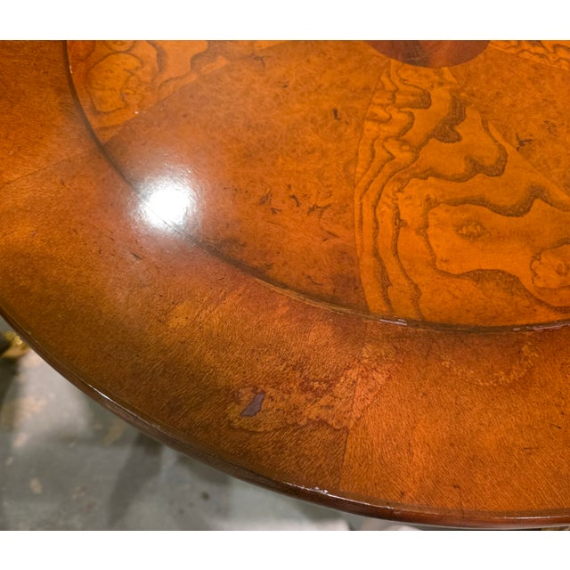 Brown Mid 20th Century Baker Furniture Round Fruit Wood and Mahogany Bronze Mounts Claw Feet Gueridon Side Tables - Set of 2 For Sale - Image 8 of 18